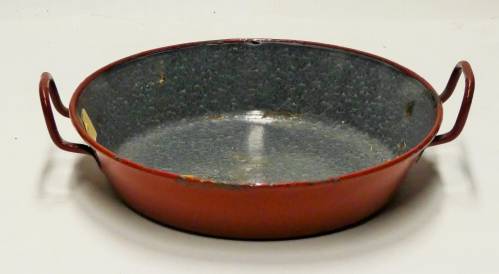 Poèle en fer émaillée bordeaux