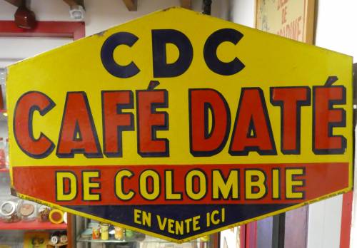 Plaque publicitaire émaillée  "CDC"